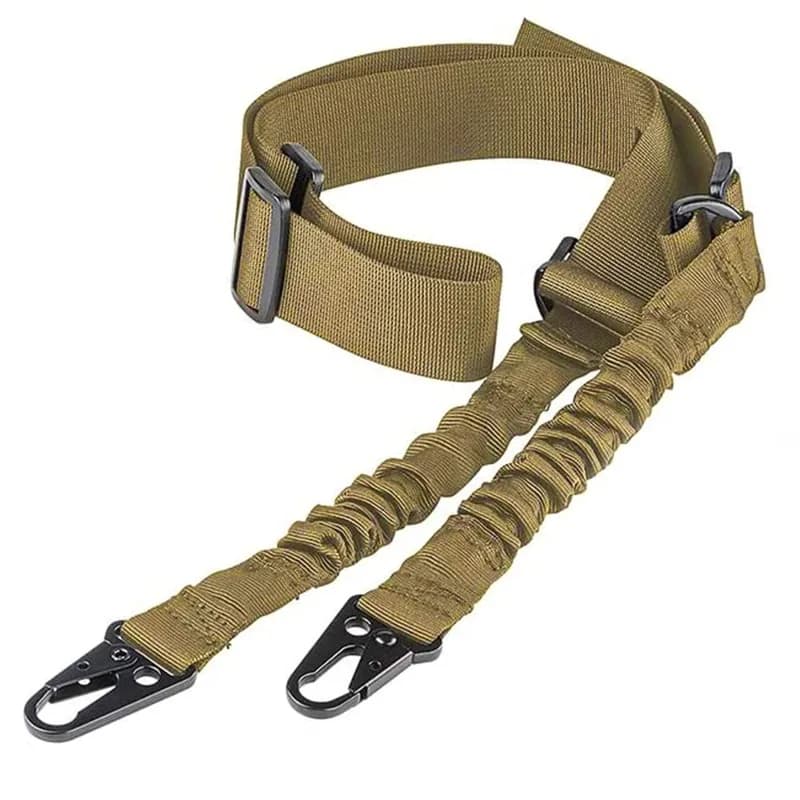 Bretelle fusil 2 points réglable avec crochet QD - Sangle tactique pour transport canne pêche