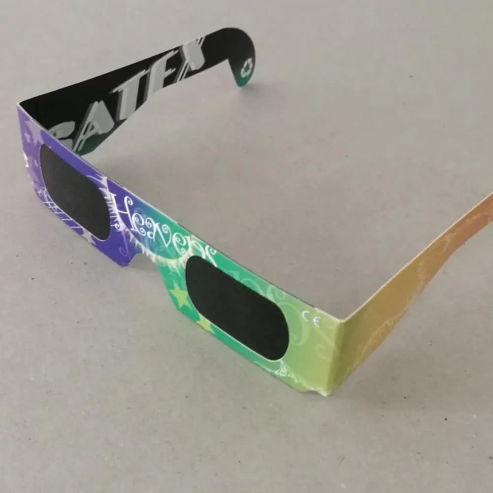 Lunettes papier éclipse solaire anti-UV protection yeux observation astronomie pêche