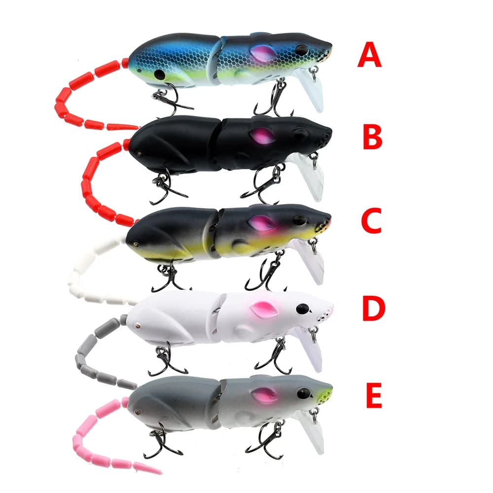 Leurre souris 15.5cm flottant pour brochet et perche - Appât plastique rat swimbait pêche