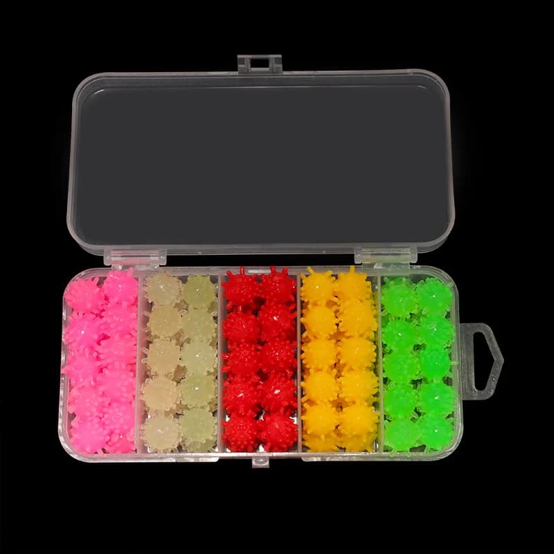 50 boilies lumineux flottants multicolores - Appâts souples au maïs pour pêche nocturne de la carpe