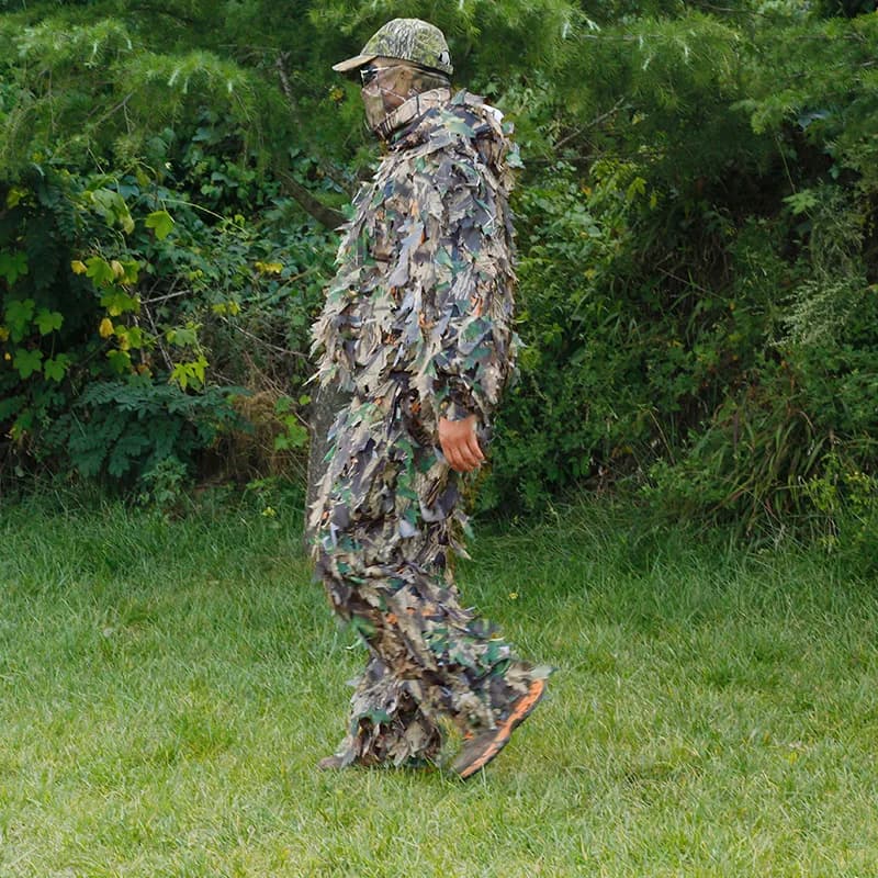 Combinaison Ghillie camouflage 3D feuilles - Tenue bionique respirante pour pêche et chasse