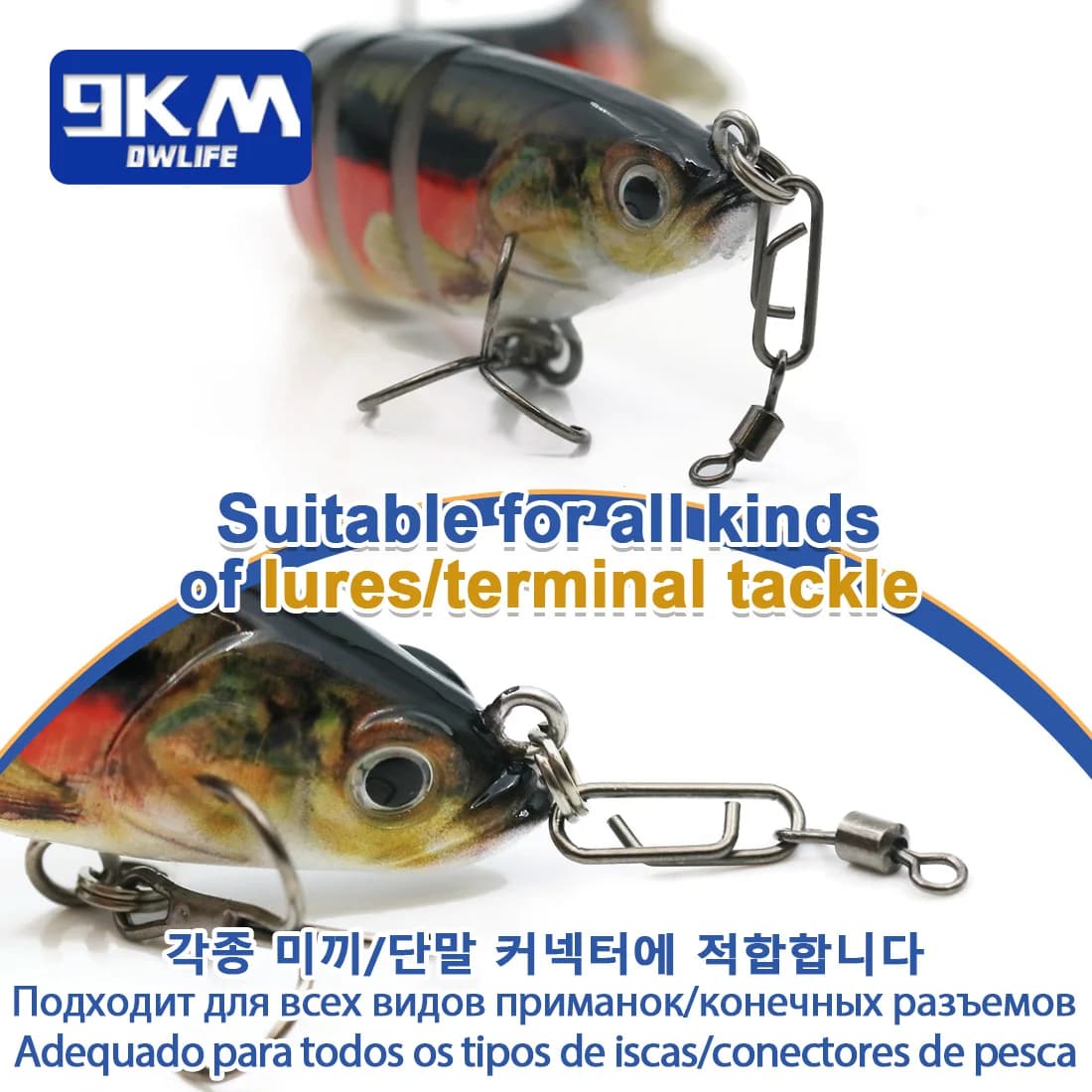 50 pièces clips à roulement inox pour pêche en mer - changement rapide des leurres et appâts
