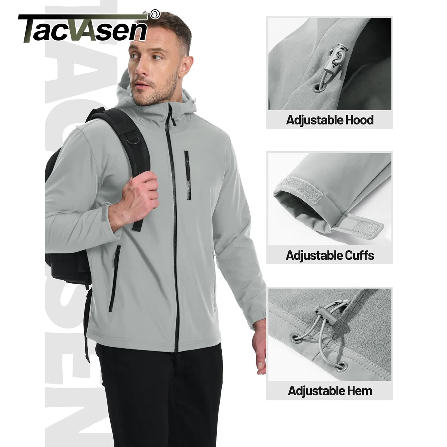 Veste softshell pour pêche - Imperméable avec doublure polaire - Randonnée trekking - Homme