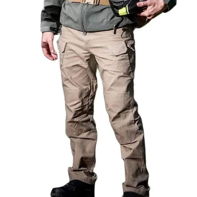 Pantalon tactique chasse pêche 97% coton stretch multi-poches randonnée camping homme