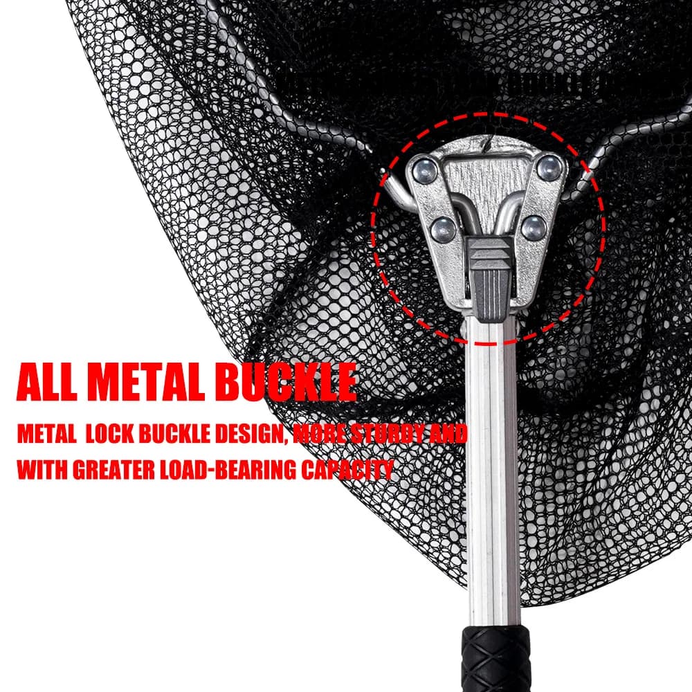 Filet de pêche télescopique en aluminium léger et durable, extensible et pliable pour la pêche en