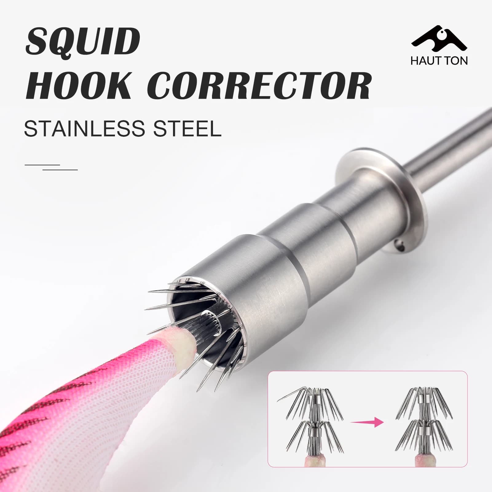 Correcteur d'hameçon HAUT TON en acier inoxydable - Outil portable pour restaurer les hameçons déformés