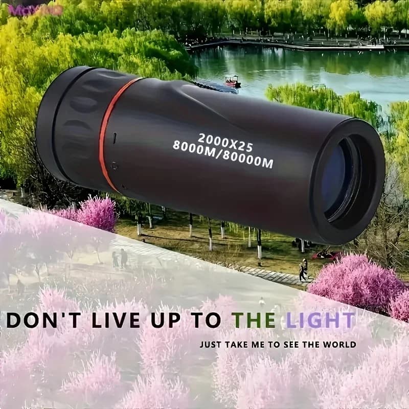 Télescope monoculaire portable 2000x25 HD avec support téléphone pour observation pêche