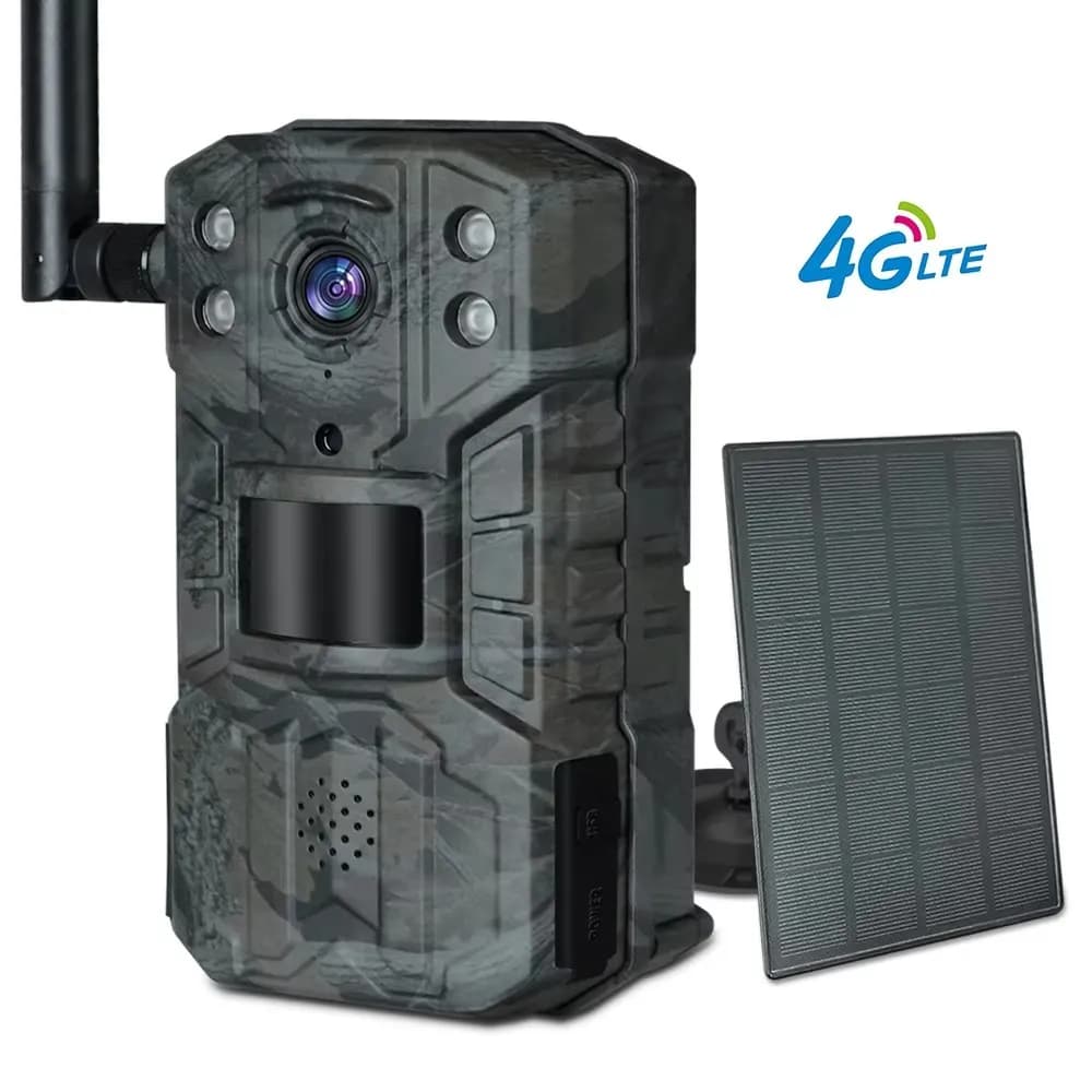 Caméra trail 4G LTE solaire 14MP prise EU détection mouvement 20m vision nocturne 30m surveillance faune