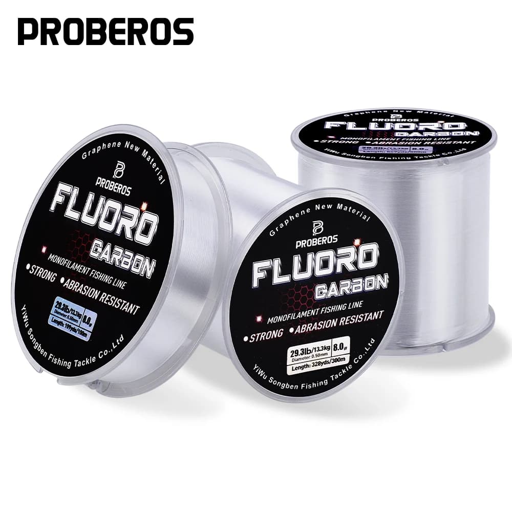PROBEROS fluorocarbone 300/500m - Fil nylon fibre carbone souple leader coulée pêche mouche