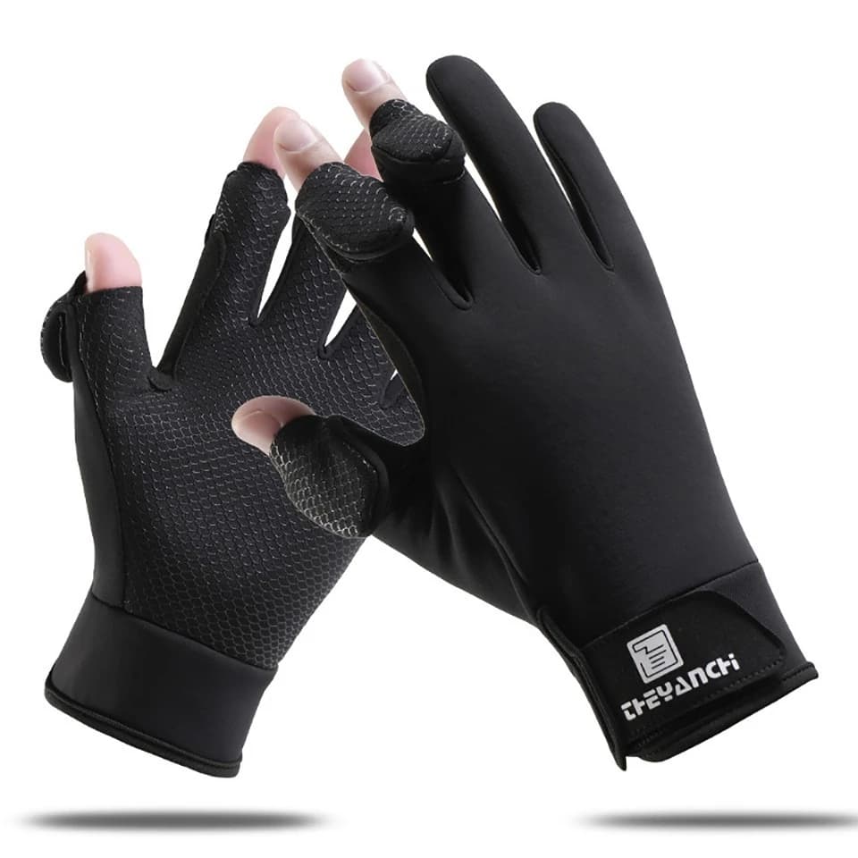 Gants pêche hiver KoKossi imperméables chauffants écran tactile - gants polaire doigts ouverts