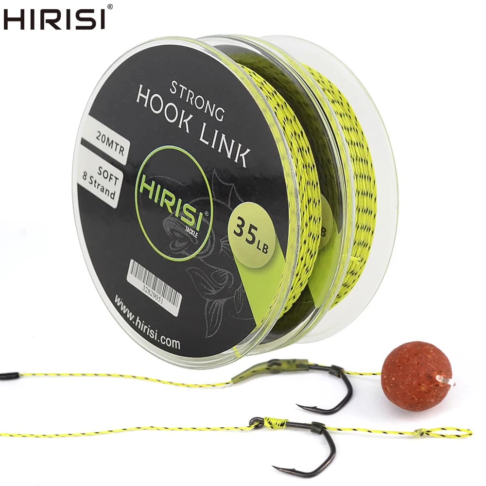 Ligne de pêche carpe 8 brins en leadcore souple pour hair rig, 20 mètres accessoires montage