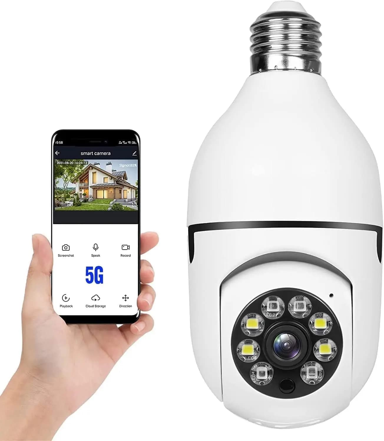 Caméra WiFi Sécurité 2MP PTZ Vision Nocturne Détection Mouvement Surveillance Maison Enfant 2.4G/5G