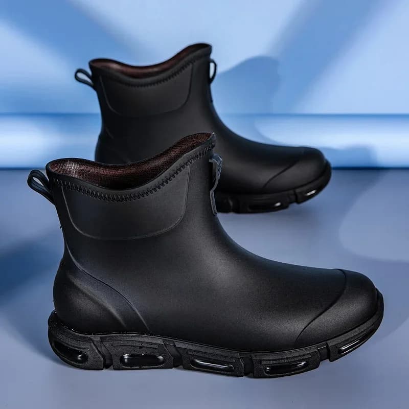 Bottes de pluie homme style coréen color block antidérapantes pour pêche chantier cuisine