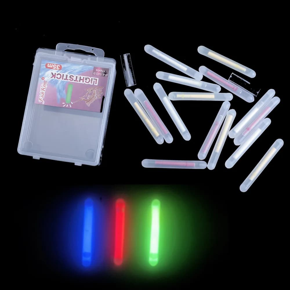 15 bâtons luminescents pêche étoilés 4.5x3.9cm lumière flottante vers luisants accessoires matériel