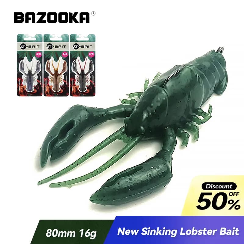 Leurre silicone écrevisse Bazooka avec plomb intégré - Appât coulant swimbait pour brochet perche hiver pêche