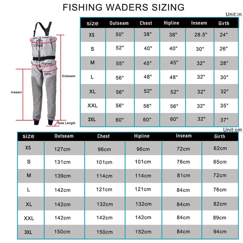 Waders poitrine 4 couches fermeture éclair pour hommes pêche chasse étanches