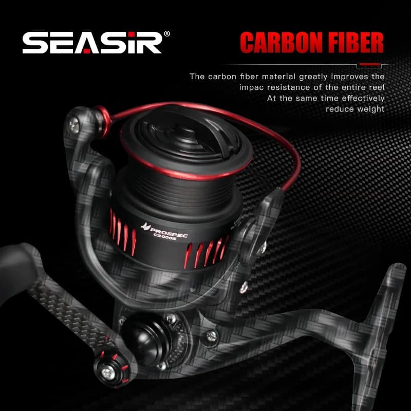 Moulinet carbone Seasir P-Series Prospec 9KG drag 8+1BB - Pêche sportive haut de gamme