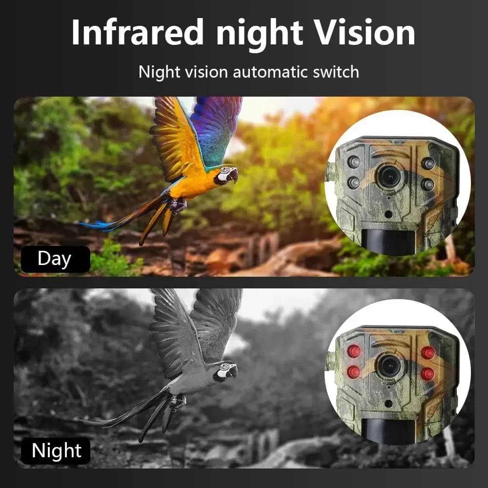 Caméra chasse solaire 20MP détection PIR étanche faune 4K 14MP 4G vision nocturne 30m 7800mAh