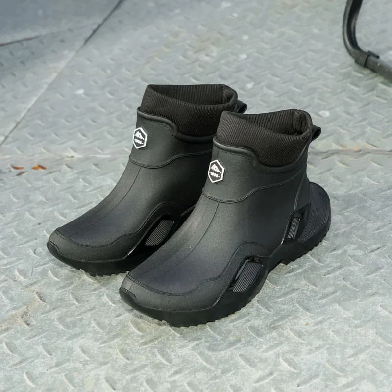 Bottes de pluie couple doublées polaire - Chaussures imperméables courtes pour homme et femme hiver