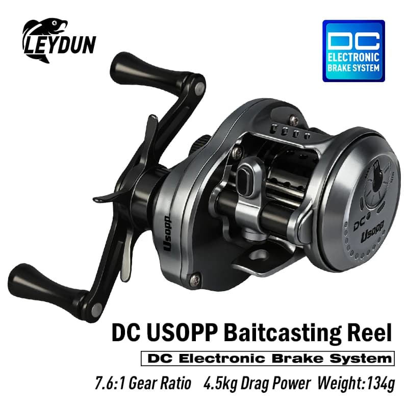 Moulinet casting Leydun New DC Usopp 7.6:1 ultra-léger 134g frein 4.5kg pour pêche précise au leurre