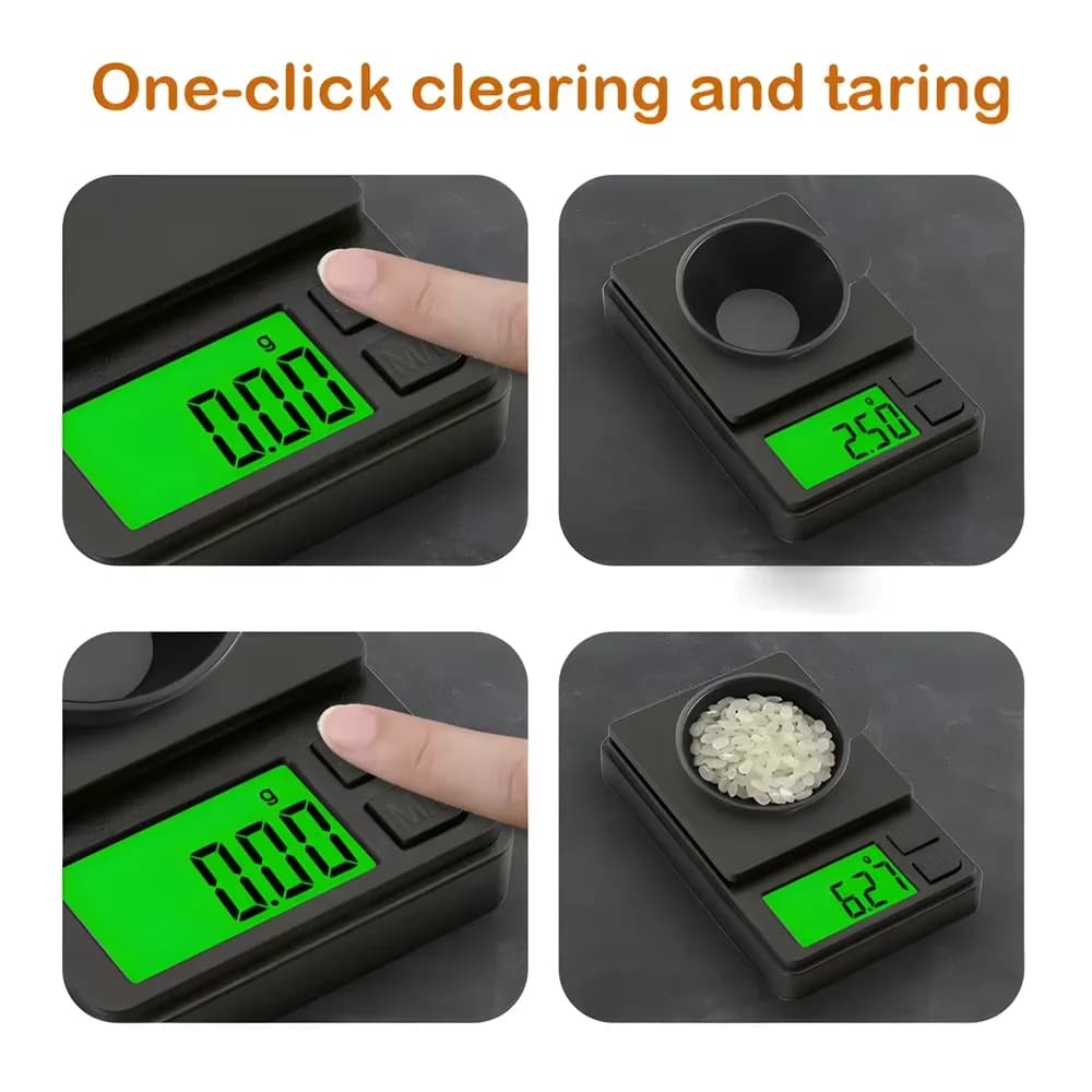 Balance de poche précision 1000g x 0.01g digitale grammes avec écran LCD rétroéclairé pour pêche nourriture bijoux