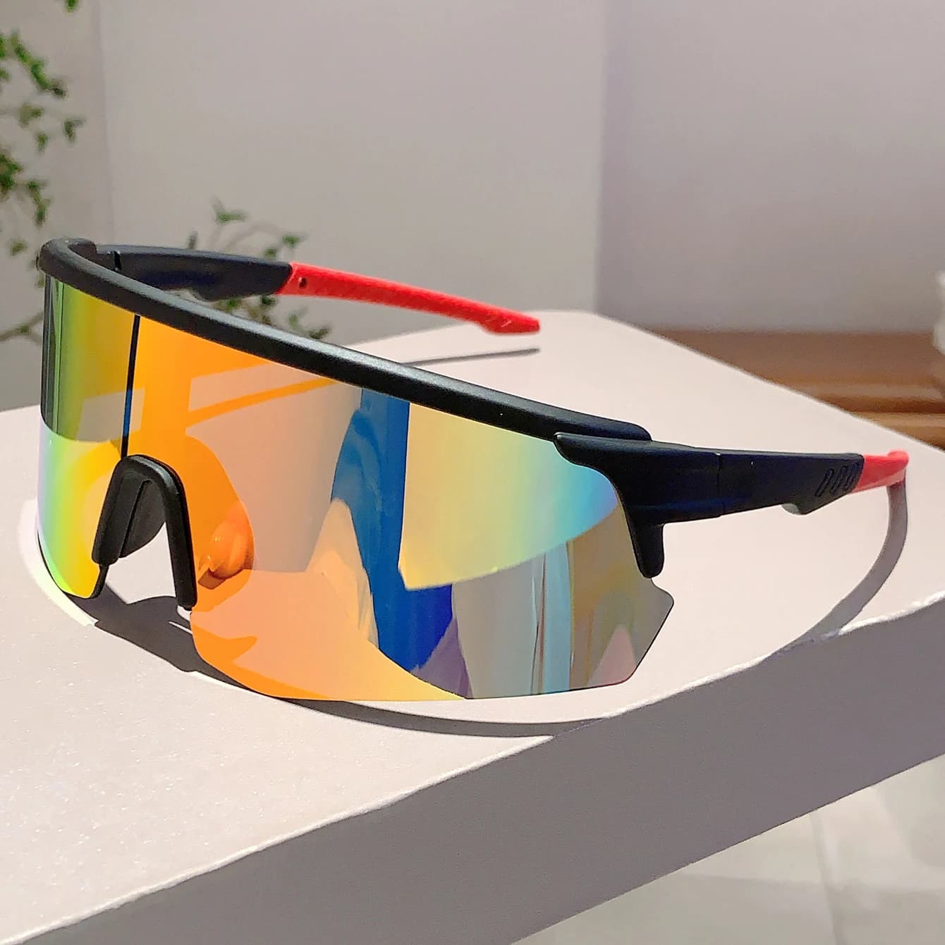 Lunettes de sport semi-rimless surdimensionnées - Protection enveloppante pour pêche et cyclisme
