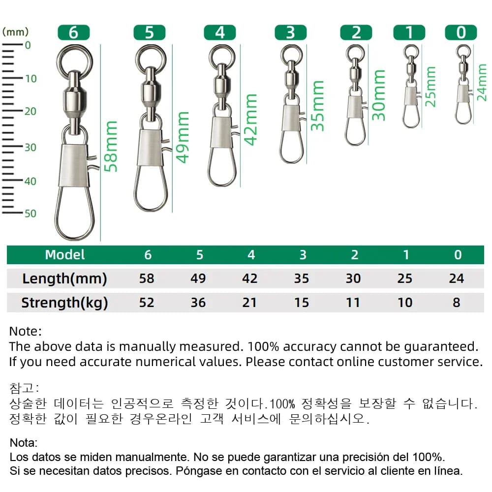 DNDYUJU 20 pièces émerillons à roulement à billes avec agrafe interlock en acier inoxydable pour leurres