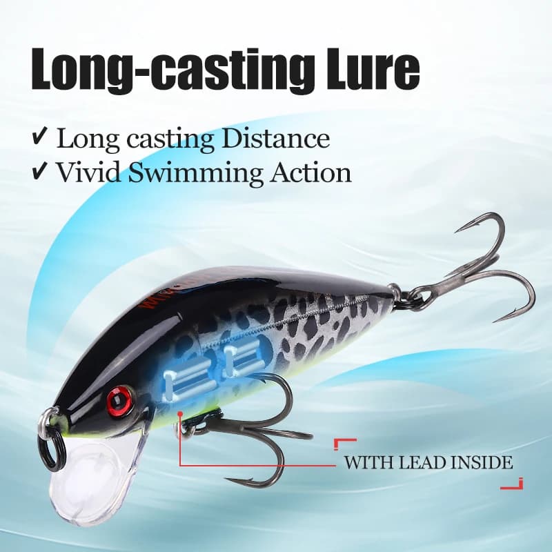 Leurre dur coulant Weihe Mino A 7.5cm 9.7g pour pêche à la traîne (luya) et leurres