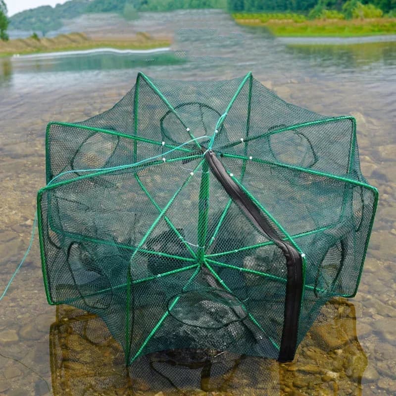Piège à écrevisses pliable en maille pour pêche au crabe, crevettes et anguilles - Filet de capture
