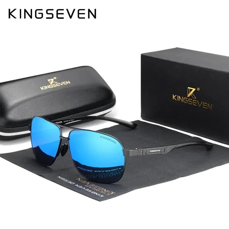 Lunettes polarisées aluminium KINGSEVEN - Protection UV400 HD pour pilote - Vision nocturne photochromique