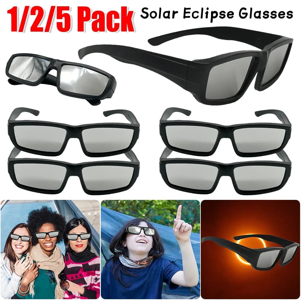 Lunettes d'éclipse solaire 1/2/5 pièces - Observation sécurité UV résistant pour pêcheurs curieux