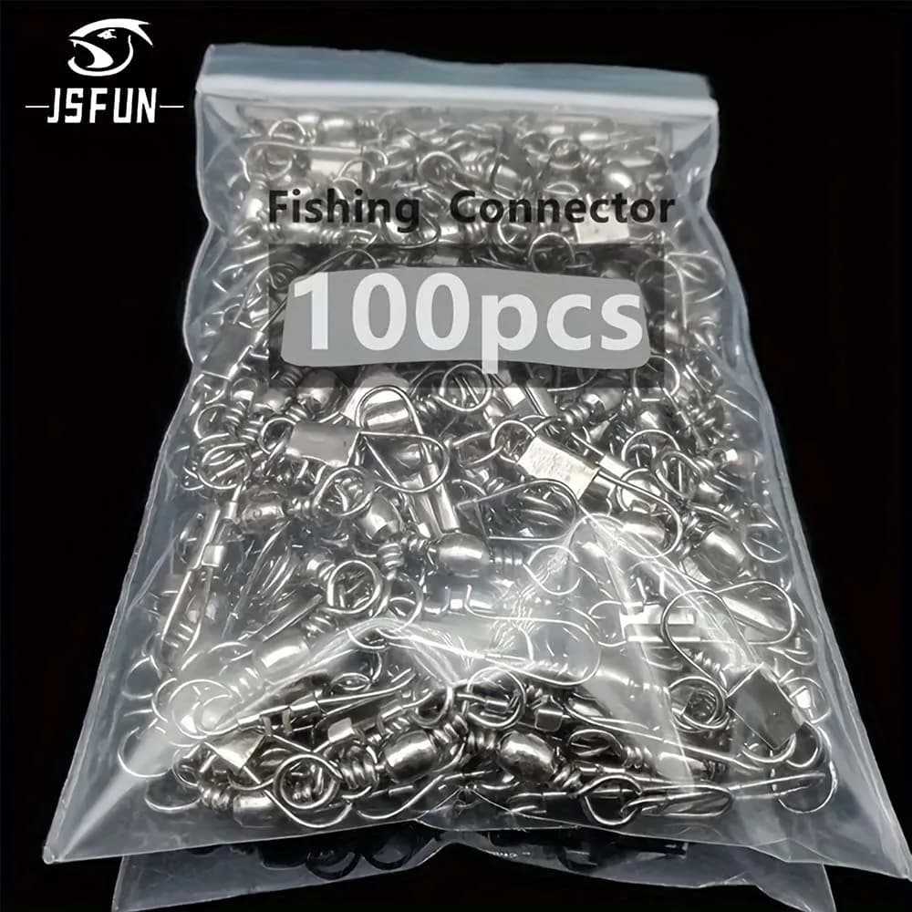 100Pcs émerillons connecteurs à roulement interlock pin pour carpe leurres accessoires pêche montages
