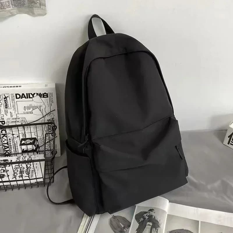 Sac à dos unisexe noir gris blanc rouge - Grande capacité étanche lavable pour ordinateur et voyage
