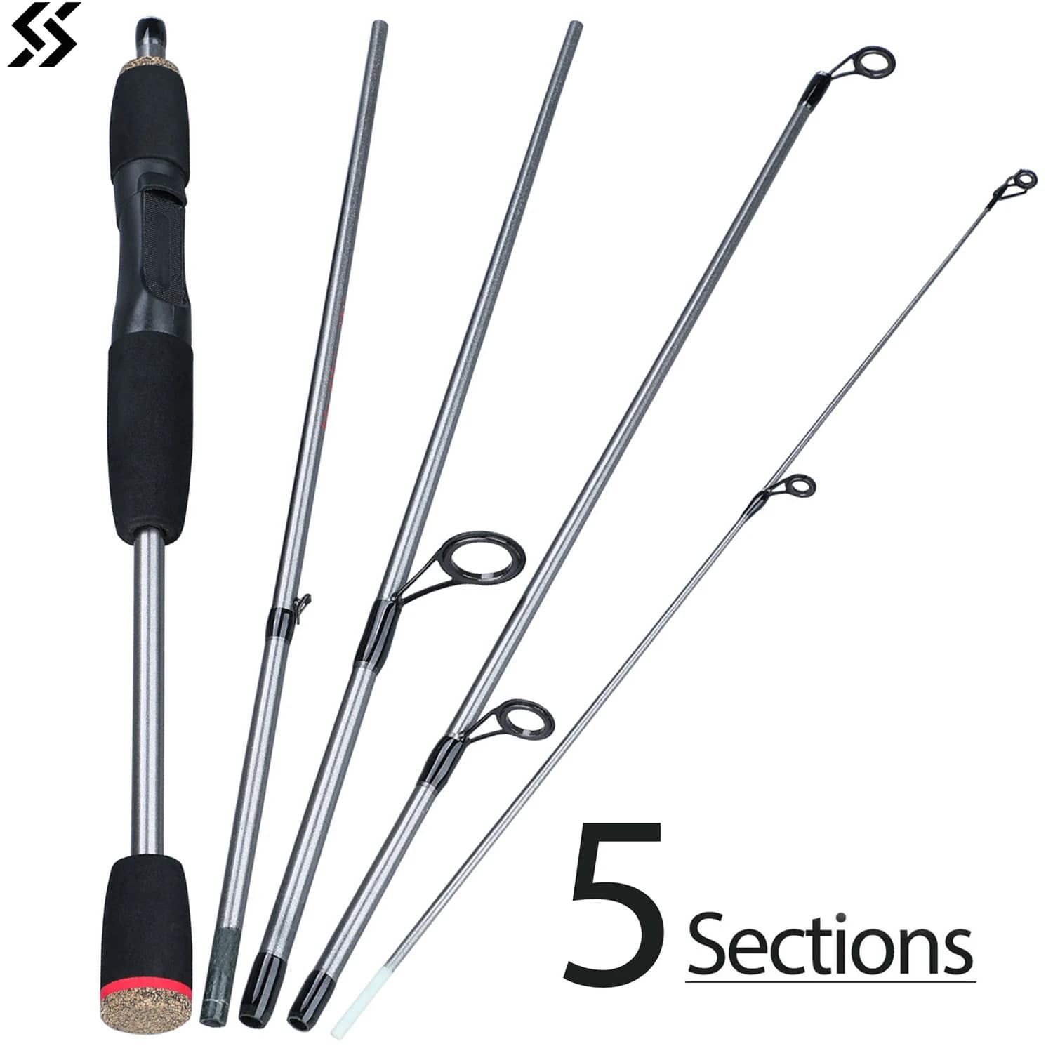 Canne spinning Sougayilang 1.8m 5 sections légère résistante pêche voyage eau douce portable