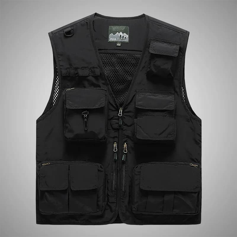 Veste légère respirante multi-poches pour pêche et outdoor - Gilet détachable homme FGKKS