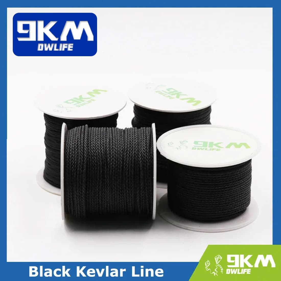 Ligne de pêche Kevlar noir 50Lbs-2000Lbs pour kite, camping et usage tactique - Corde multifonction