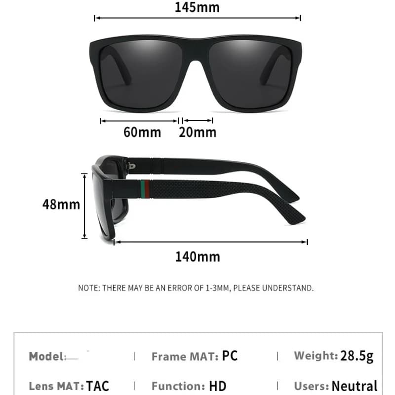 Lunettes de soleil oversize polarisées pêche homme femme - UV400 vintage luxe conduite voyage