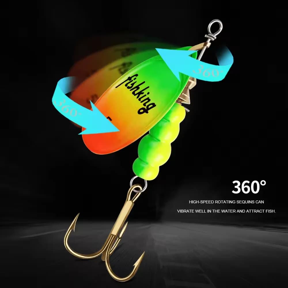 Leurre spinner métal NGB 3.9g à 15g - Cuiller tournante avec hameçon triple pour brochet
