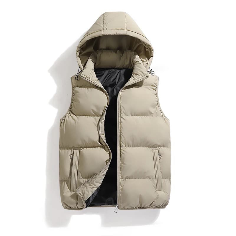 Veste sans manches imperméable hiver pêche, col montant et fermeture éclair, pour homme automne