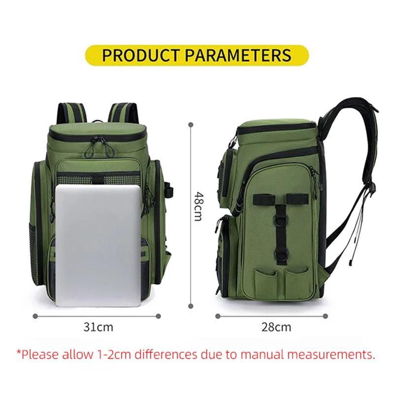 Sac à dos de pêche avec porte-cannes - Rucksack multifonction pour matériel de pêche et randonnée