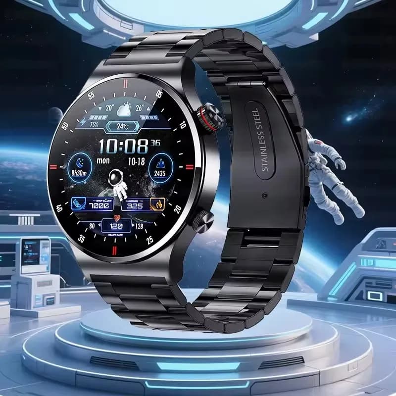 Smartwatch homme 2025 NFC appel Bluetooth écran plein écran GPS sport monitoring ECG étanche Android iOS