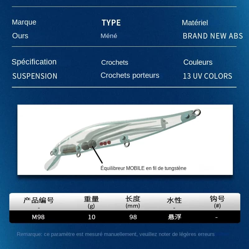 Leurre pêche aux leurres jerkbait Minnow Wobbler BEARKING 10g pour prédateurs qualité professionnelle