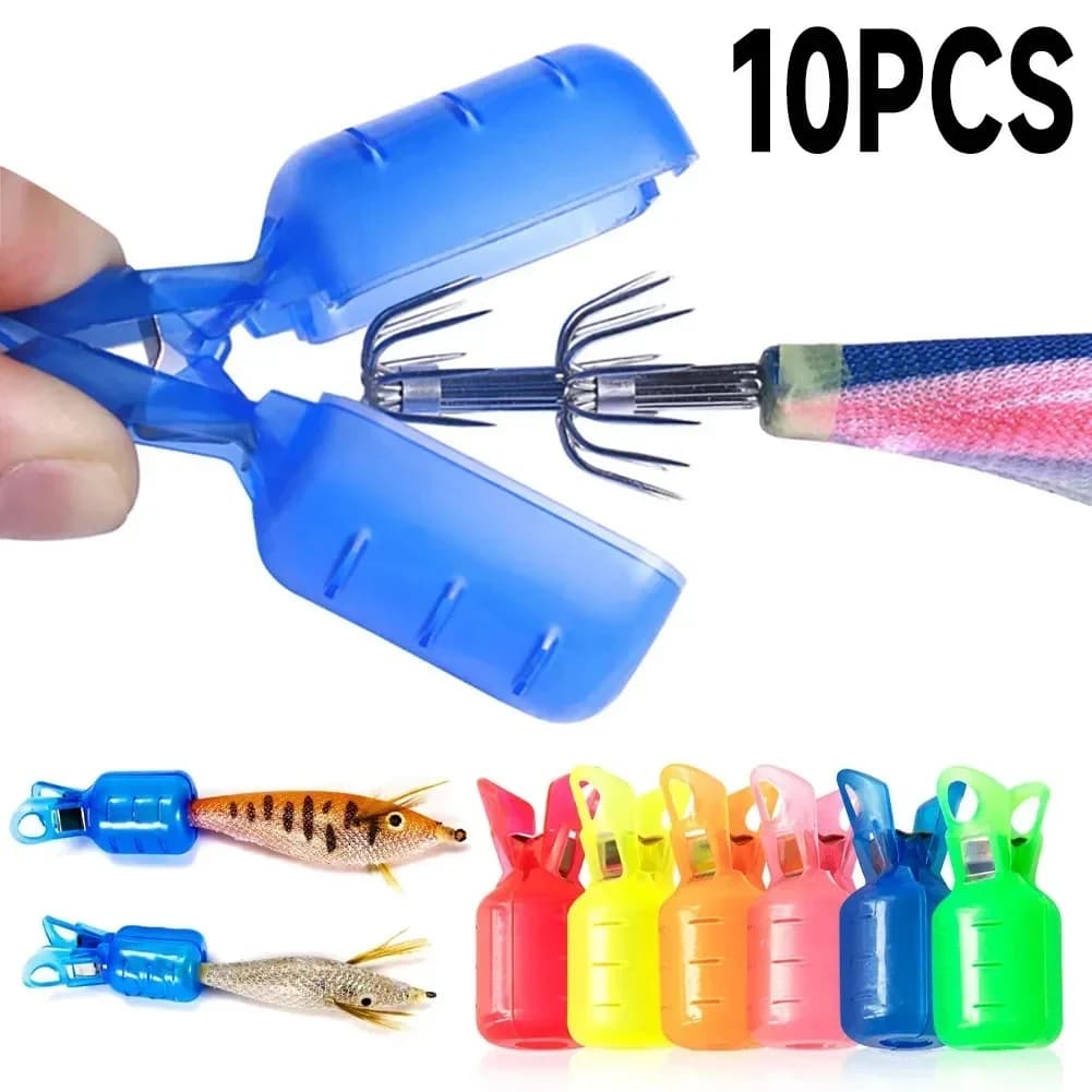 10 protège-hameçons en ABS pour leurres calmar - Capuchons de sécurité taille S et L - Accessoires pêche