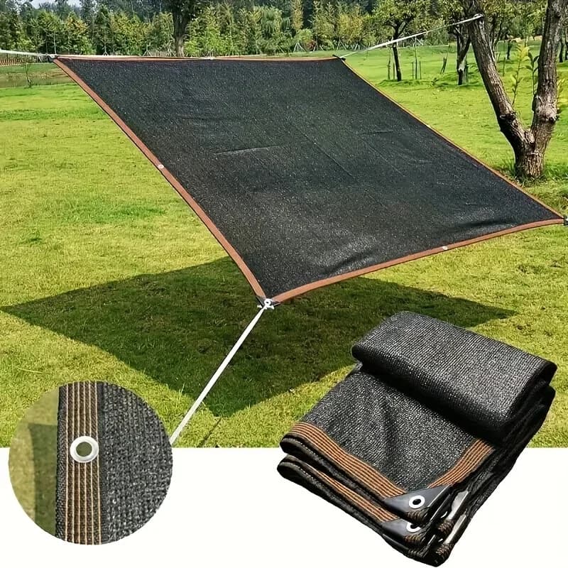 Filet d'ombrage noir anti-UV facile à installer - Protection balcon, cour et piscine pour pêcheurs