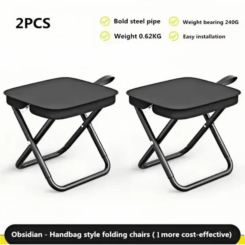 Tabouret pliant pêche avec fermetures réglables et structure métal durable camping randonnée