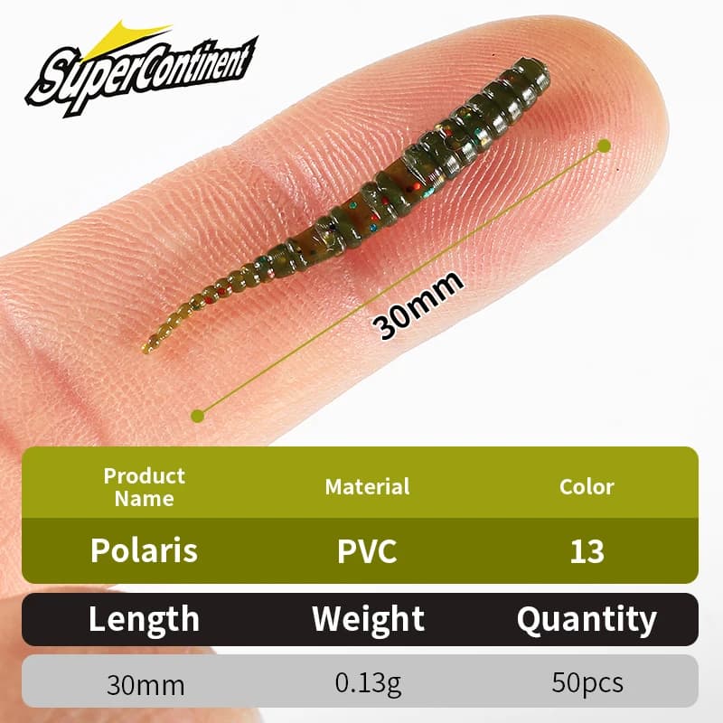 Supercontinent Polaris 3cm/50pcs - leurres souples économiques pour pêche aux carnassiers et prédateurs