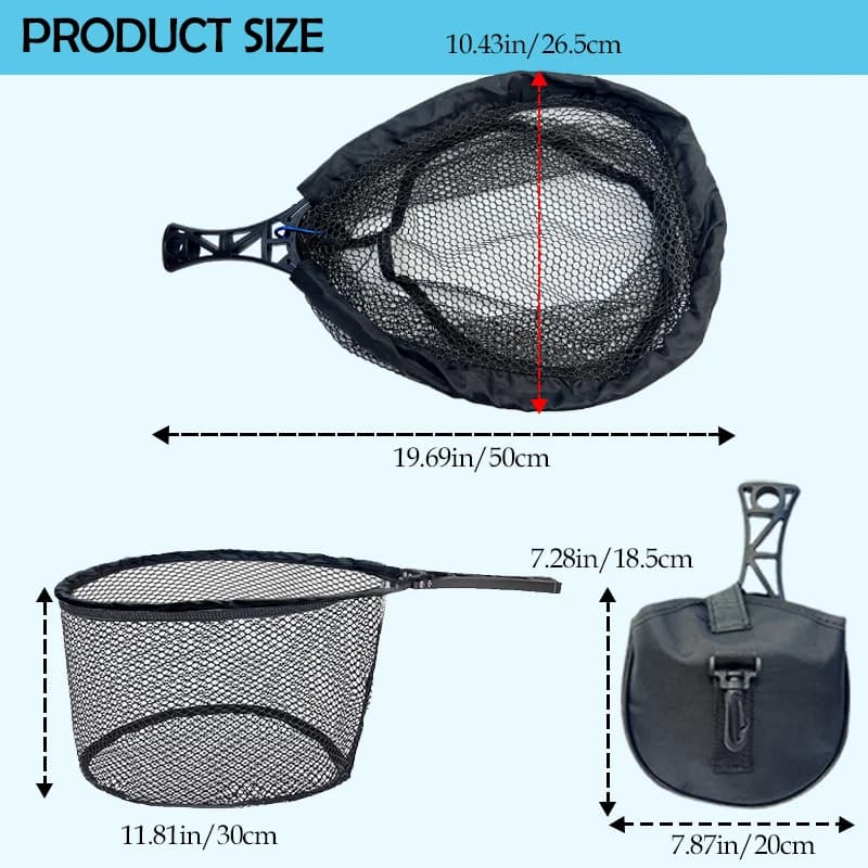 Épuisette pliante rétractable pêche à la mouche - Légère et durable pour pêche nomade en rivière