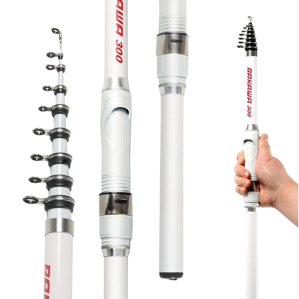Canne rock fishing carbone télescopique durable 1.5M-3.0M pour pêche rocheuse et carpe