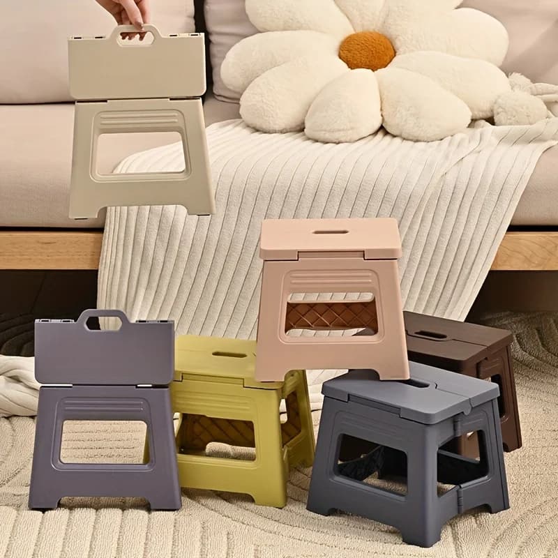 Tabouret pliant portable 1 pièce en plastique durable pour voyages et pêche d'aventure