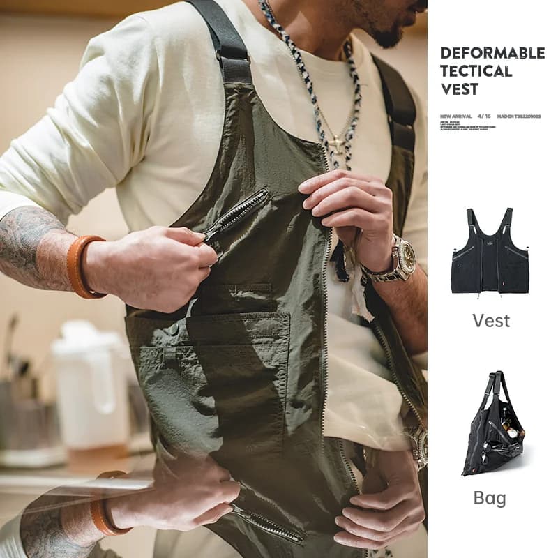 Veste sans manches homme été 2023 multi-pockets grande capacité pour pêche et travail